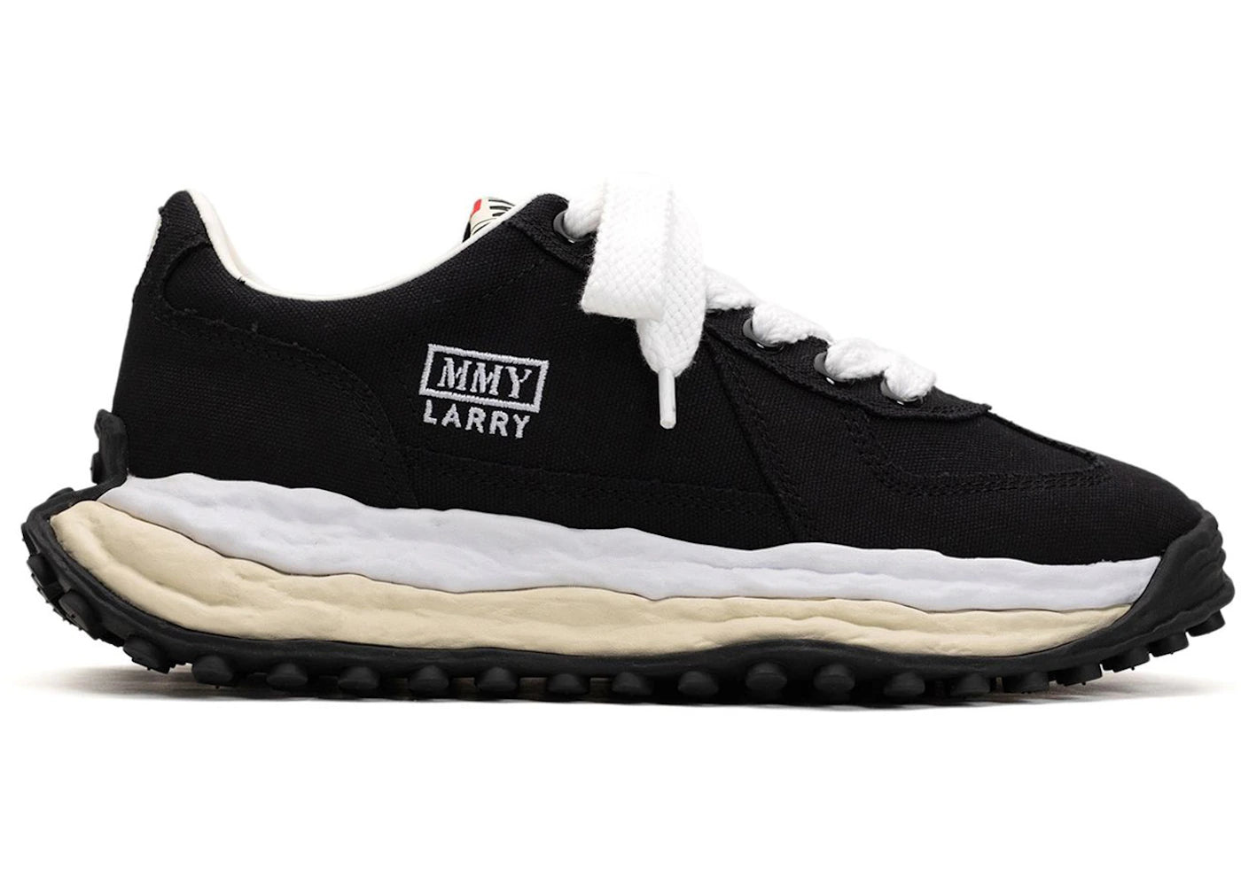 Maison Mihara Yasuhiro Larry OG Sole Canvas Low Schwarz Weiß