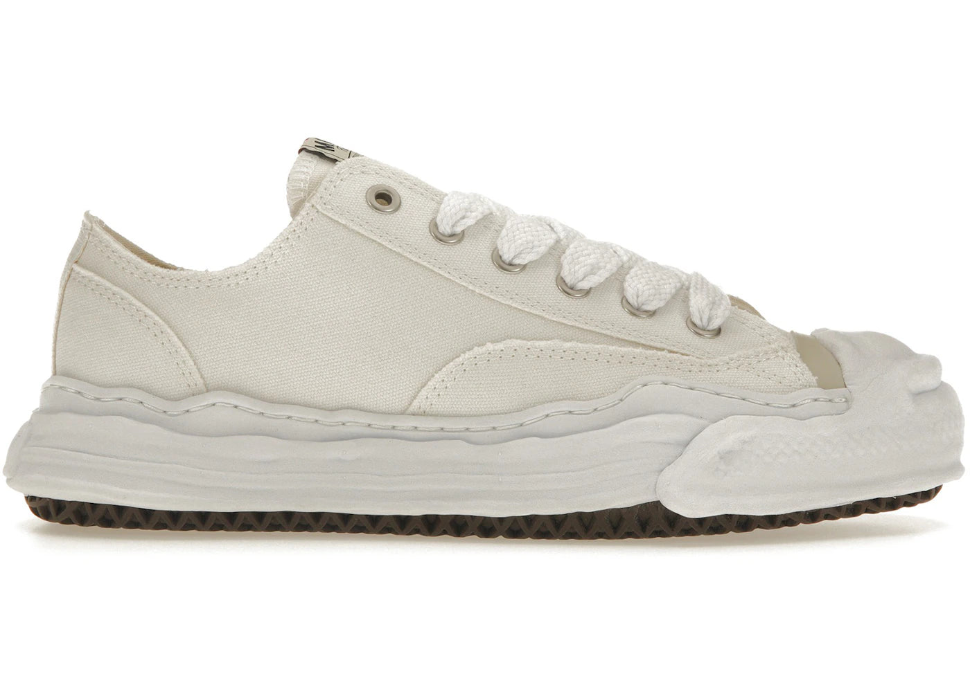 Maison Mihara Yasuhiro Baskets basses en toile blanche à semelle OG Hank
