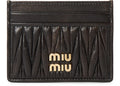 Miu Miu Matelasse Card Holder Brown
