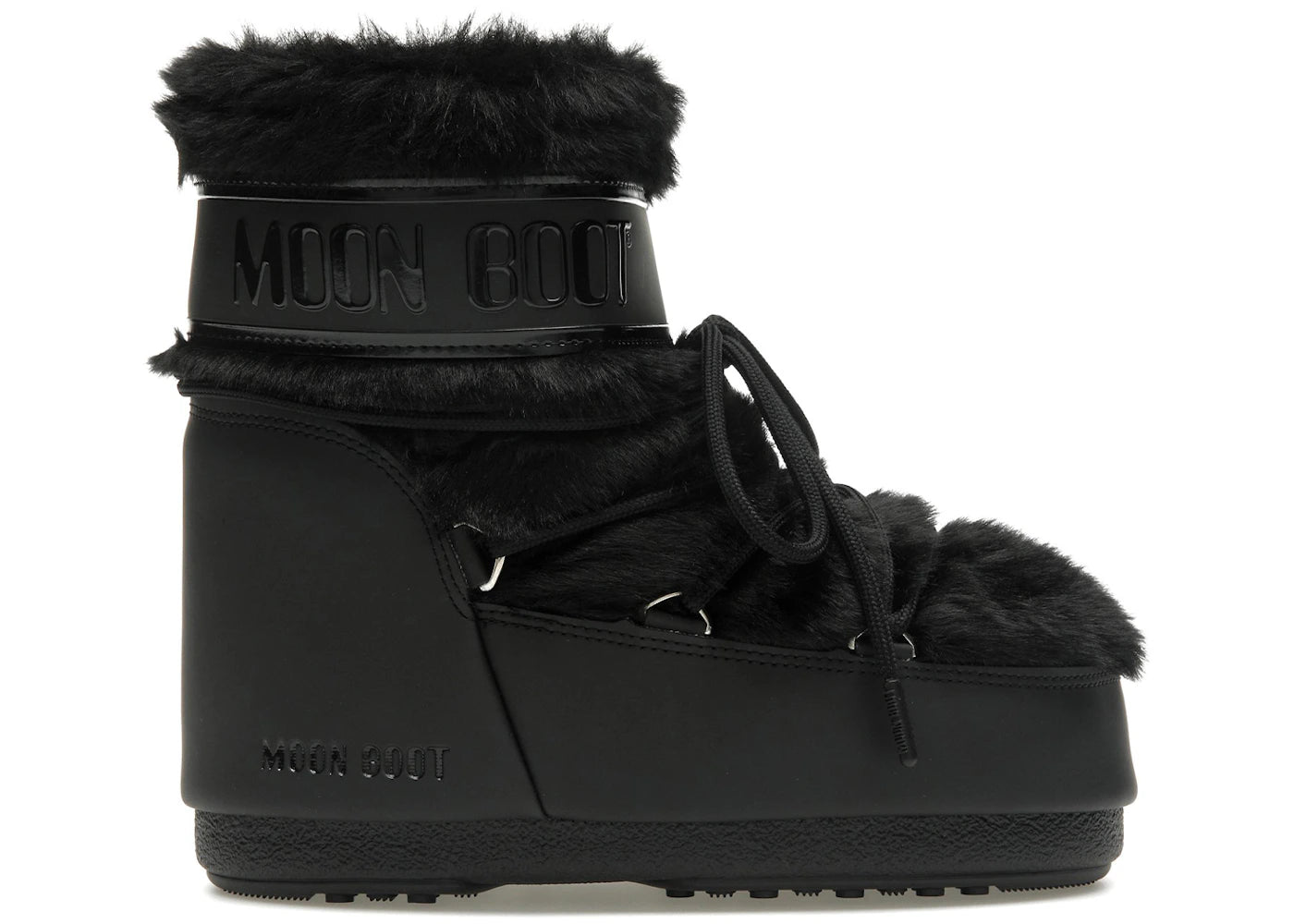 Moon Boot Icon Faux-Fur Low Boot Black