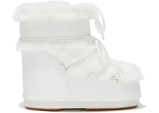 Moon Boot Icon Faux-Fur Low Boot White