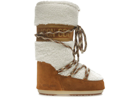 Moon Boot Icon Shearling Boot Whisky Off White