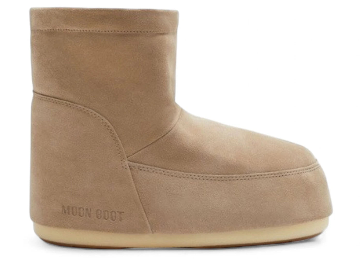 Moon Boot Bottes en Daim Sans Lacets Cognac