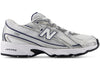 New Balance 740 Bungee Lace Blanc Argent Métallique Marine