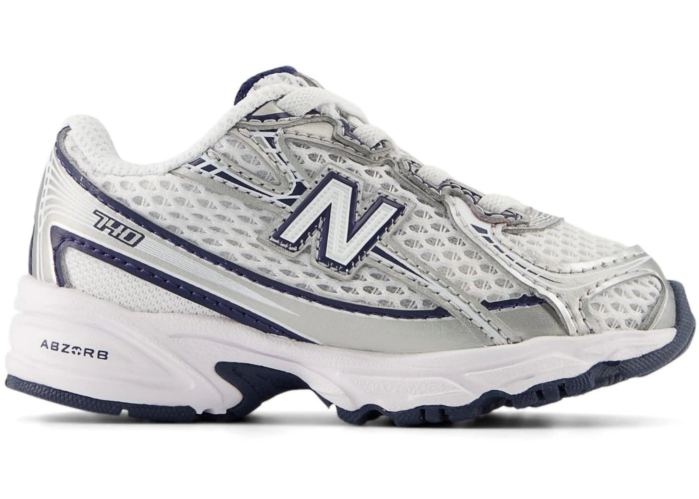 New Balance 740 Bungee Lace White Navy Silver