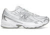 New Balance 740 à lacets élastiques blanc et argent métallisé