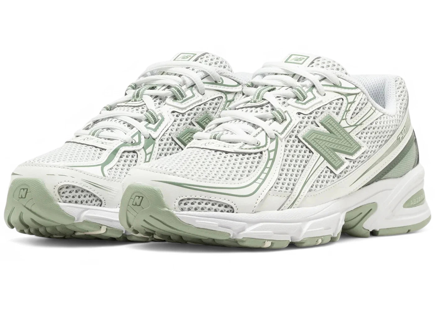 New Balance 740 Blanc Menthe Argent Métallique