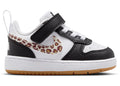 Nike Court Borough Low Noir Blanc Imprimé Léopard Swoosh