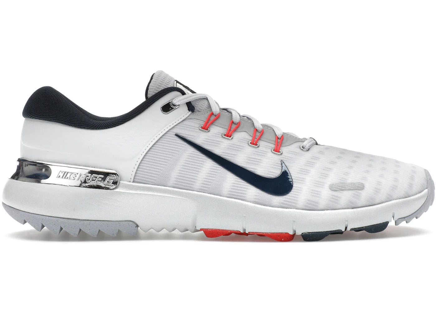 Nike Free Golf Pure Platinum Light Crimson Wolf Grey Armory Navy