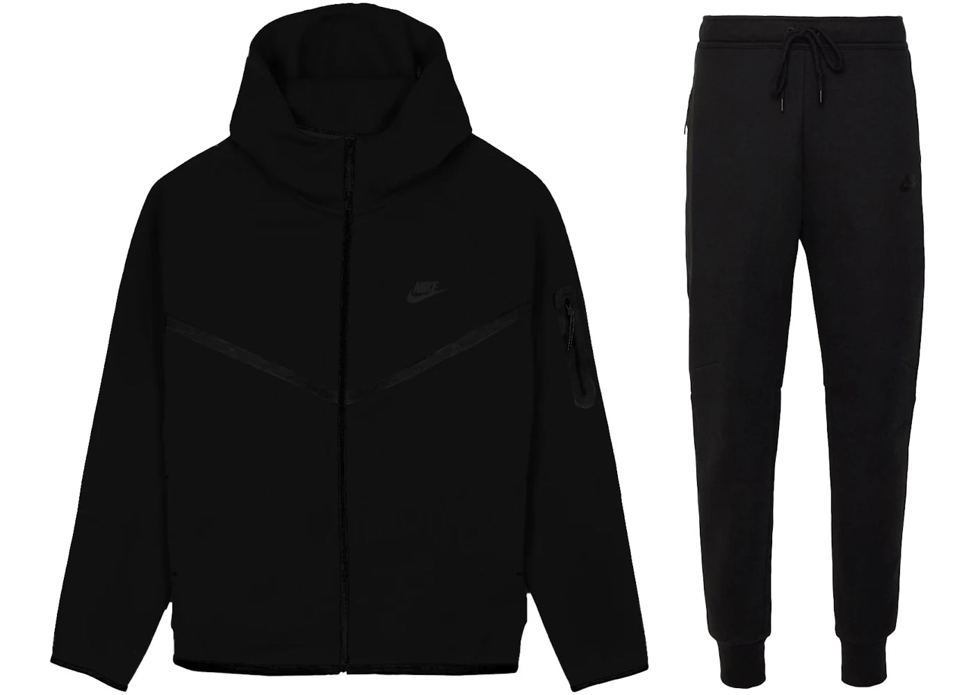 Nike Sportswear Tech Fleece Windrunner Full Zip Hoodie & Pant Set  Black/Black