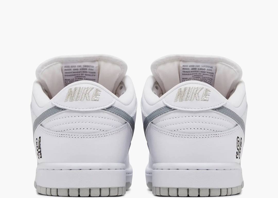 Nike SB Dunk Low Supreme 94 White Metallic Silver