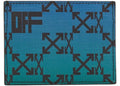 OFF-WHITE Monogram Allover Étui à cartes simple Bleu