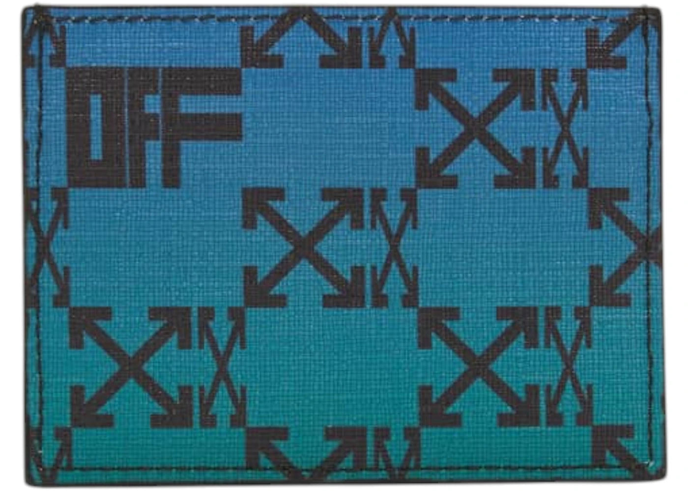 OFF-WHITE Monogram Allover Étui à cartes simple Bleu