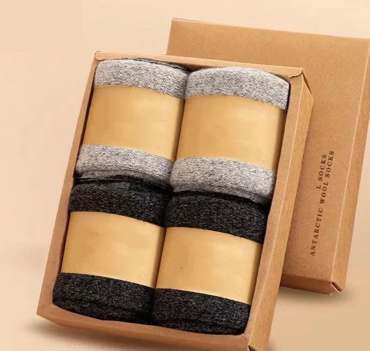 Wintersocken aus Merinowolle von Mr. Sneakerseller – Dickes, warmes Komfort-Set (4 Paar) 