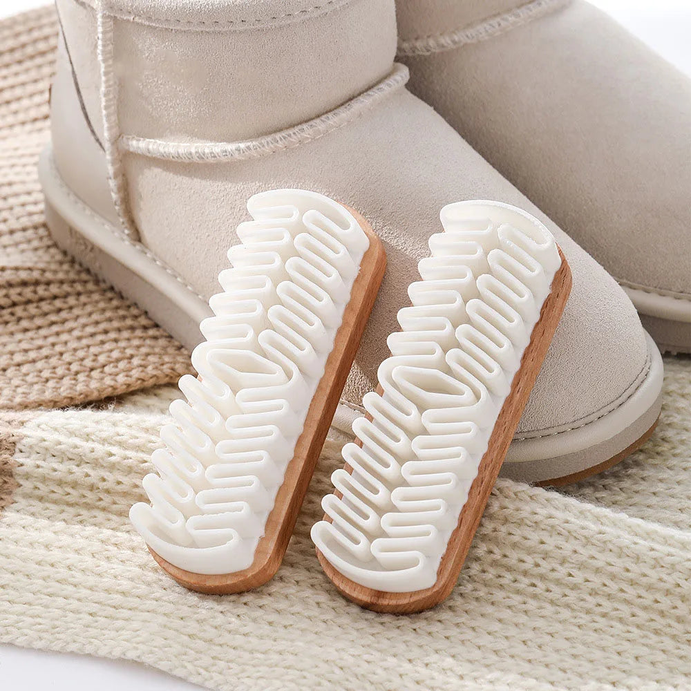 Wildleder-Reinigungsbürste von Mr. Sneakerseller – Griff aus Rohgummi und Buchenholz