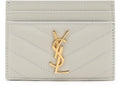 Saint Laurent Cassandra Matelasse Card Holder Ivory