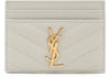 Saint Laurent Cassandra Matelasse Card Holder Ivory