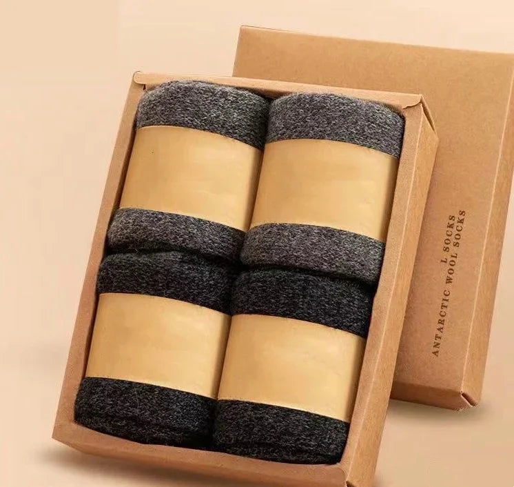 Wintersocken aus Merinowolle von Mr. Sneakerseller – Dickes, warmes Komfort-Set (4 Paar) 