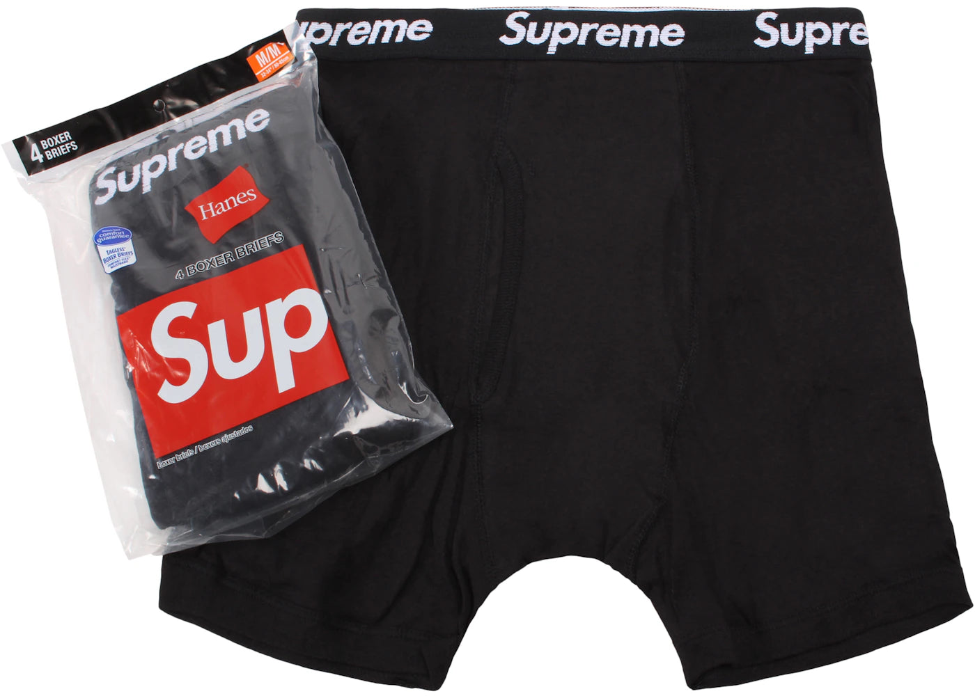 Supreme Hanes Boxer Briefs  Black