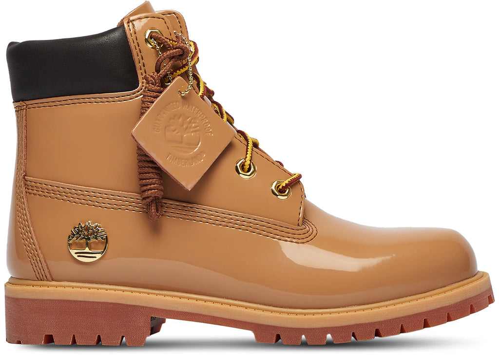 Timberland 6 Inch Premium Waterproof Patent Boots Finch Wheat