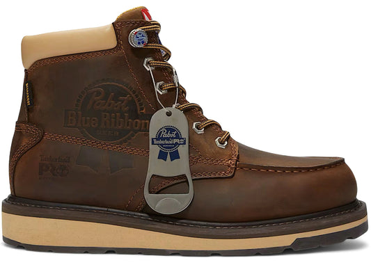 Timberland PRO Gridworks 6 Inch Soft Toe Waterproof Work Boot Pabst Blue Ribbon Brown Full-Grain