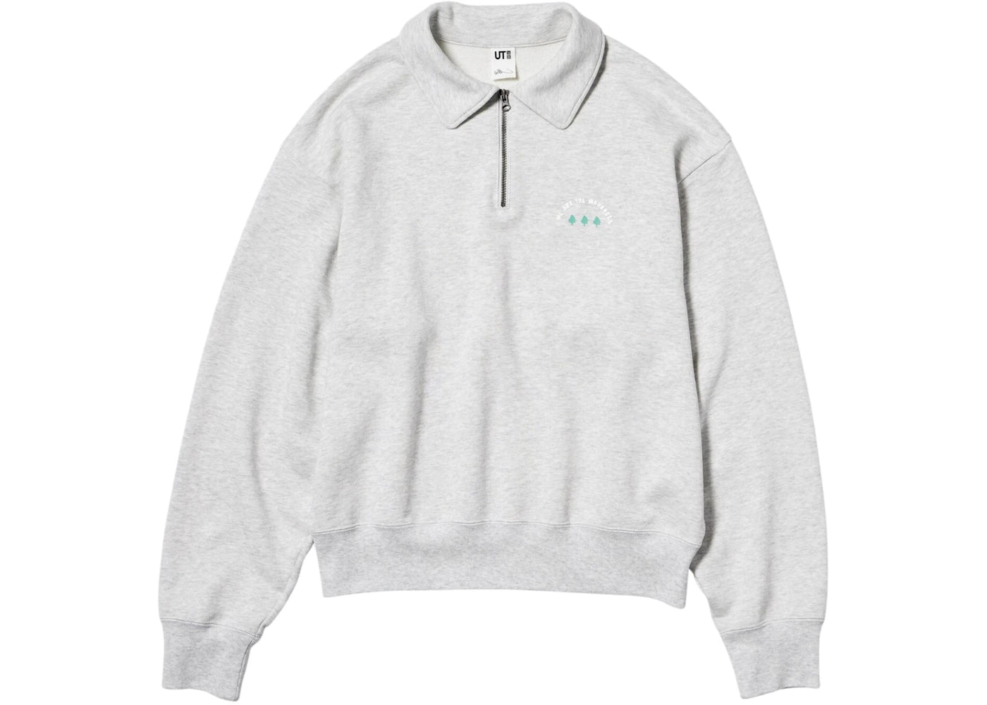 Uniqlo x POP MART The Monsters Damen-Sweatshirt mit halbem Reißverschluss, Grau