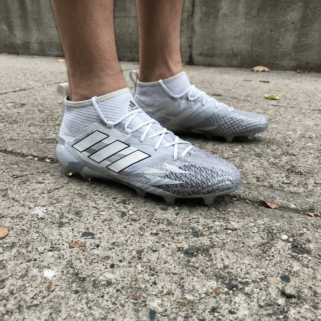 adidas ACE 17.1 Primeknit FG Gris Clair Blanc
