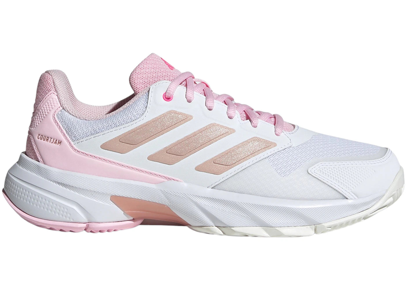 adidas Courtjam Control 3 Cloud White Silver Metallic Lucid Pink