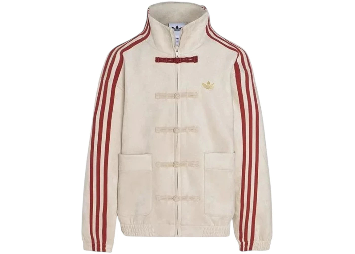 adidas Junior Kids Chinese Style Oversized Knit Jacket  Wonder Alumina/Preloved Ruby