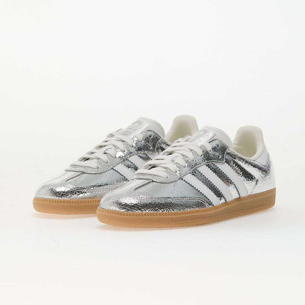 adidas Samba OG Silver Metallic Cracked Leather