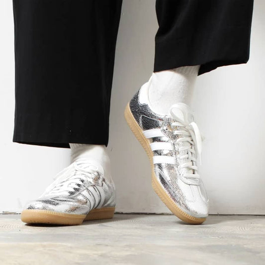 adidas Samba OG Silver Metallic Cracked Leather