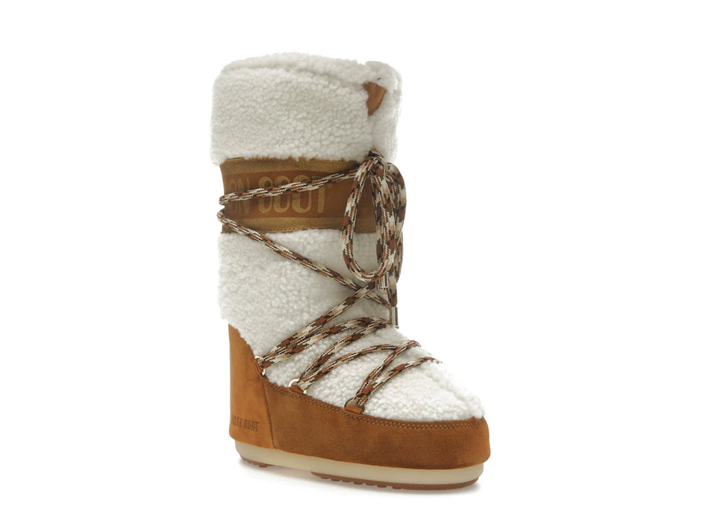 Moon Boot Icon Shearling Boot Whisky Off White
