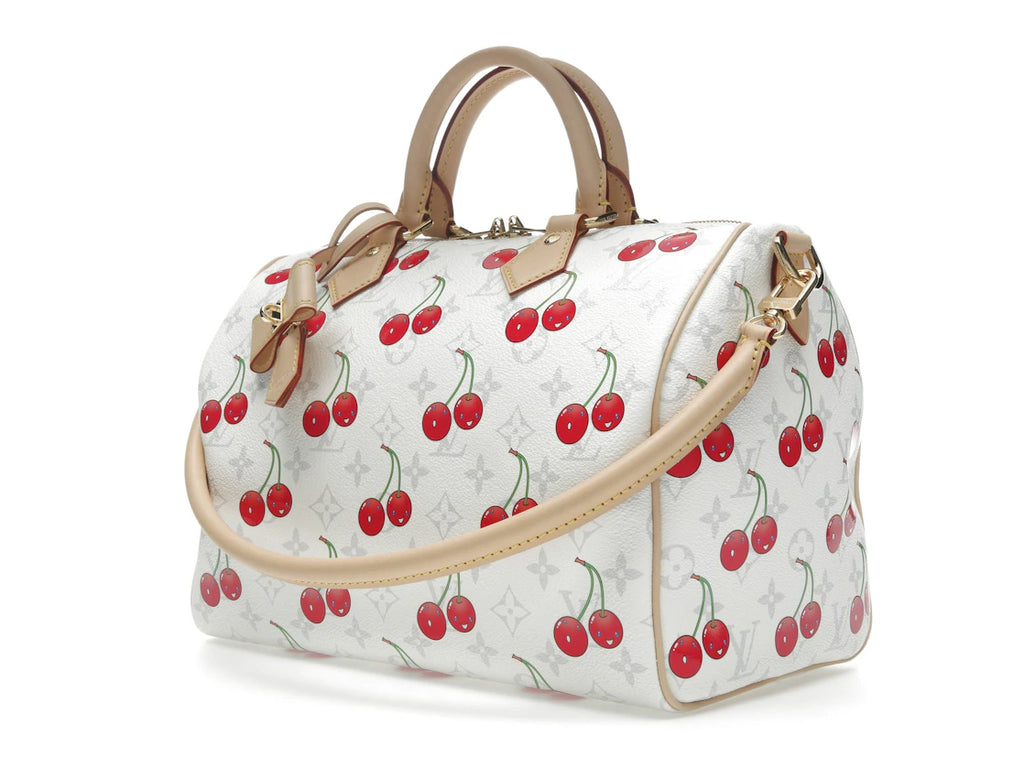 Louis Vuitton x Takashi Murakami Cherry Speedy Soft Bandoulière 30 Monogram Blanc