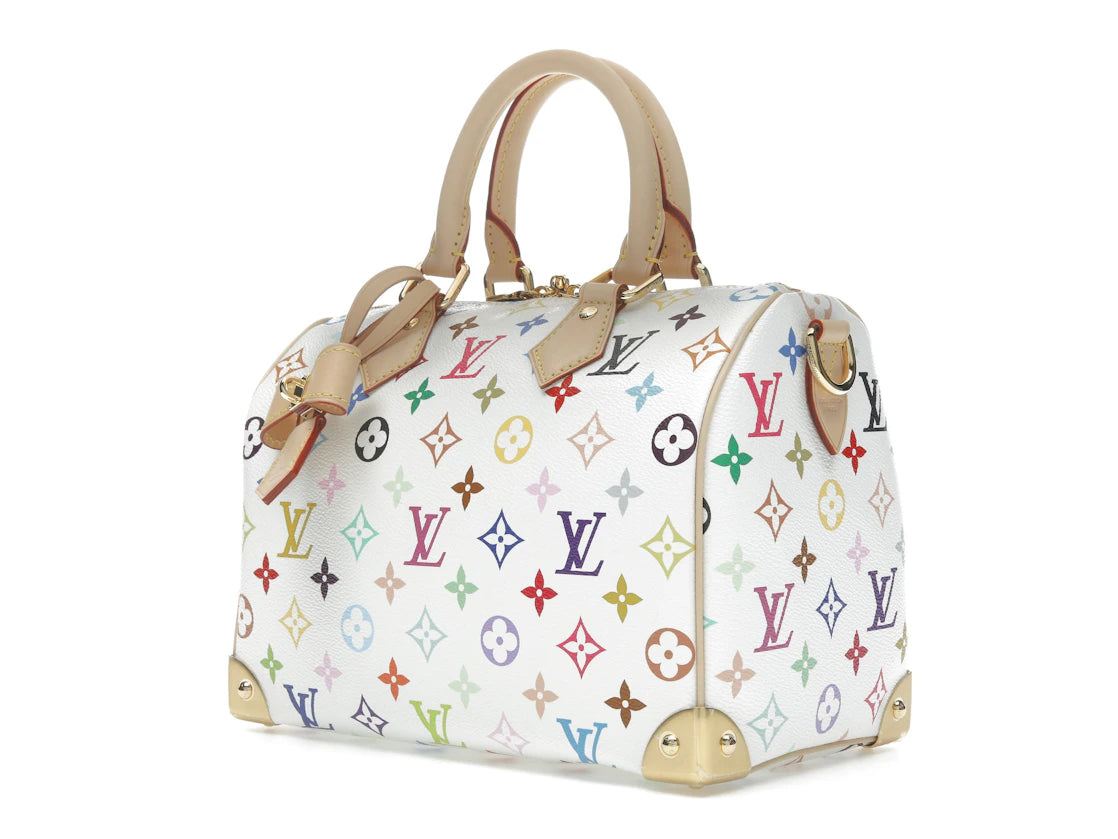 Louis Vuitton x Takashi Murakami Speedy Bandouliere 25 Blanc Multicolore