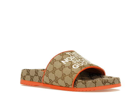 Gucci x The North Face GG Slide Orange Beige Ebony Original GG Canvas