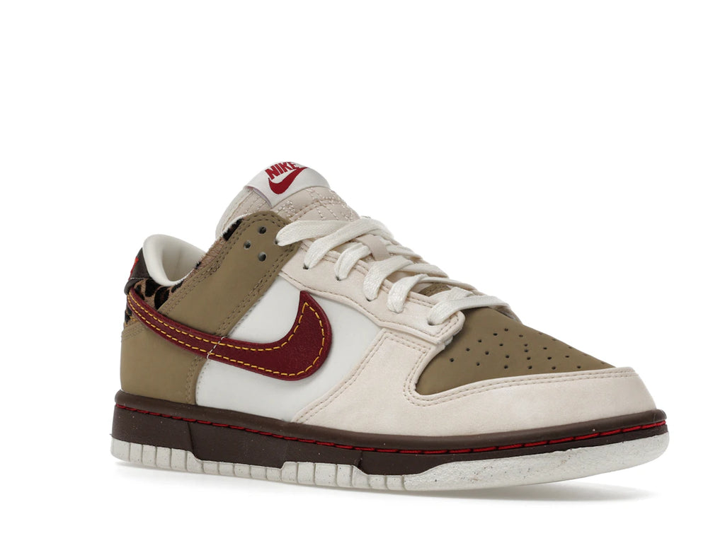 Nike Dunk Low Retro Khaki Team Red Pearl White