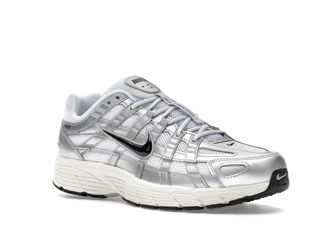 Nike P-6000 White Metallic Silver Flat Silver Black