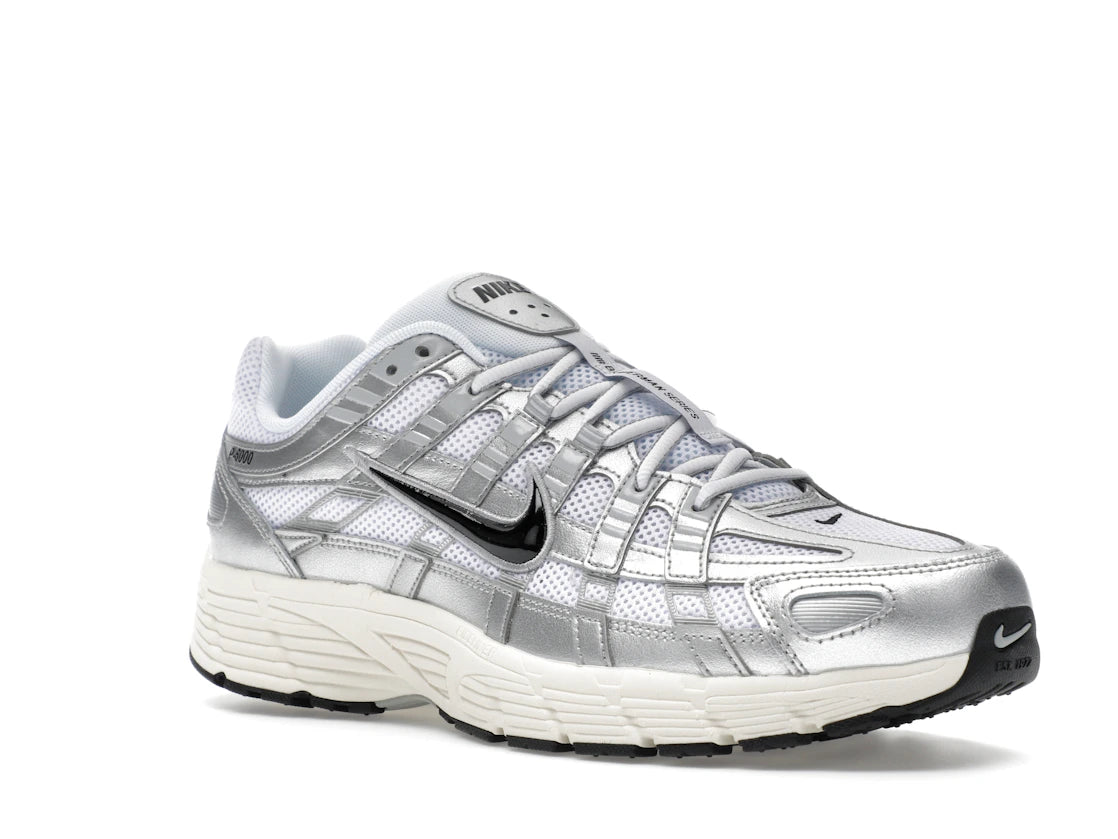 Nike P-6000 White Metallic Silver Flat Silver Black