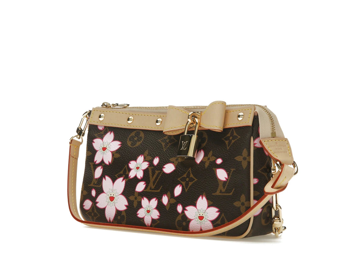 Louis Vuitton x Takashi Murakami Cherry Blossom Pochette Accessoires Sakura Brown
