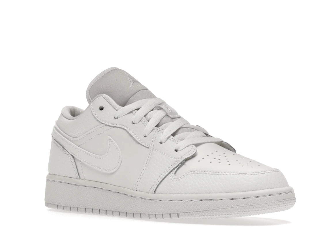 Jordan 1 Low Triple White Tumbled Leather