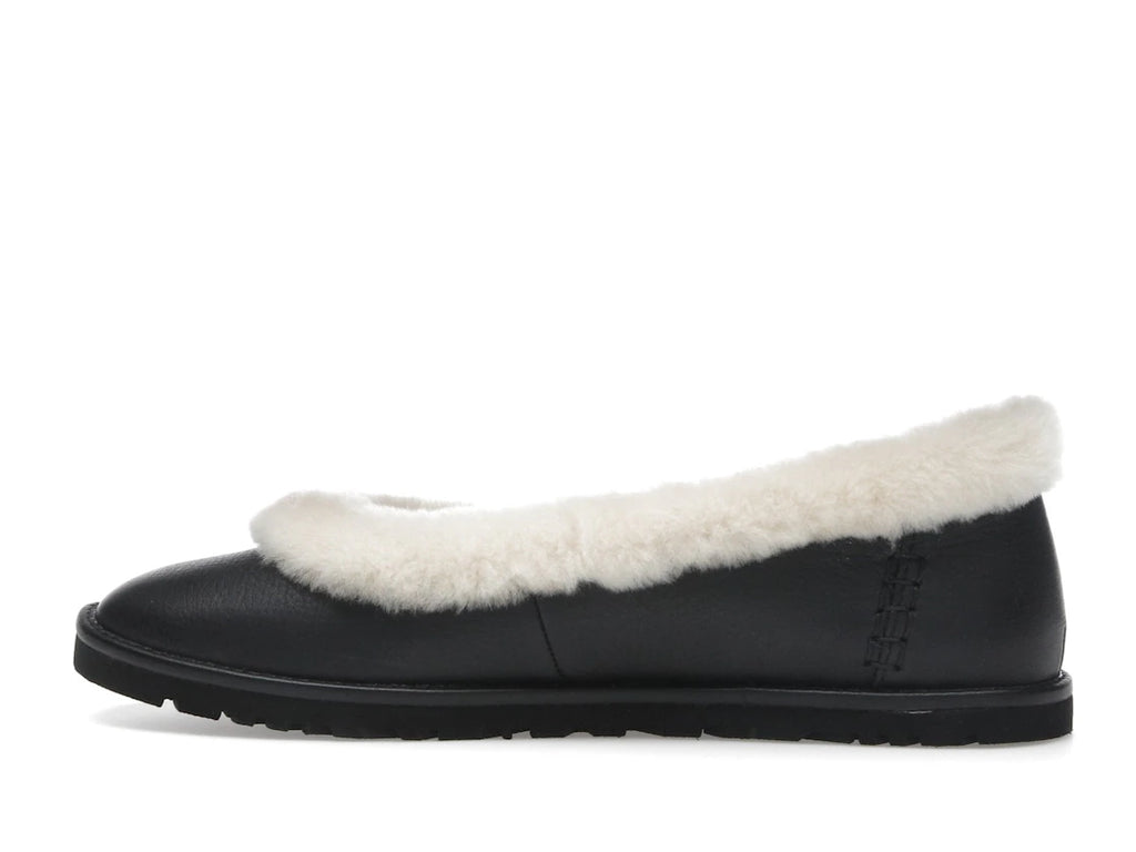 UGG Zora Leather Ballet Flat Black