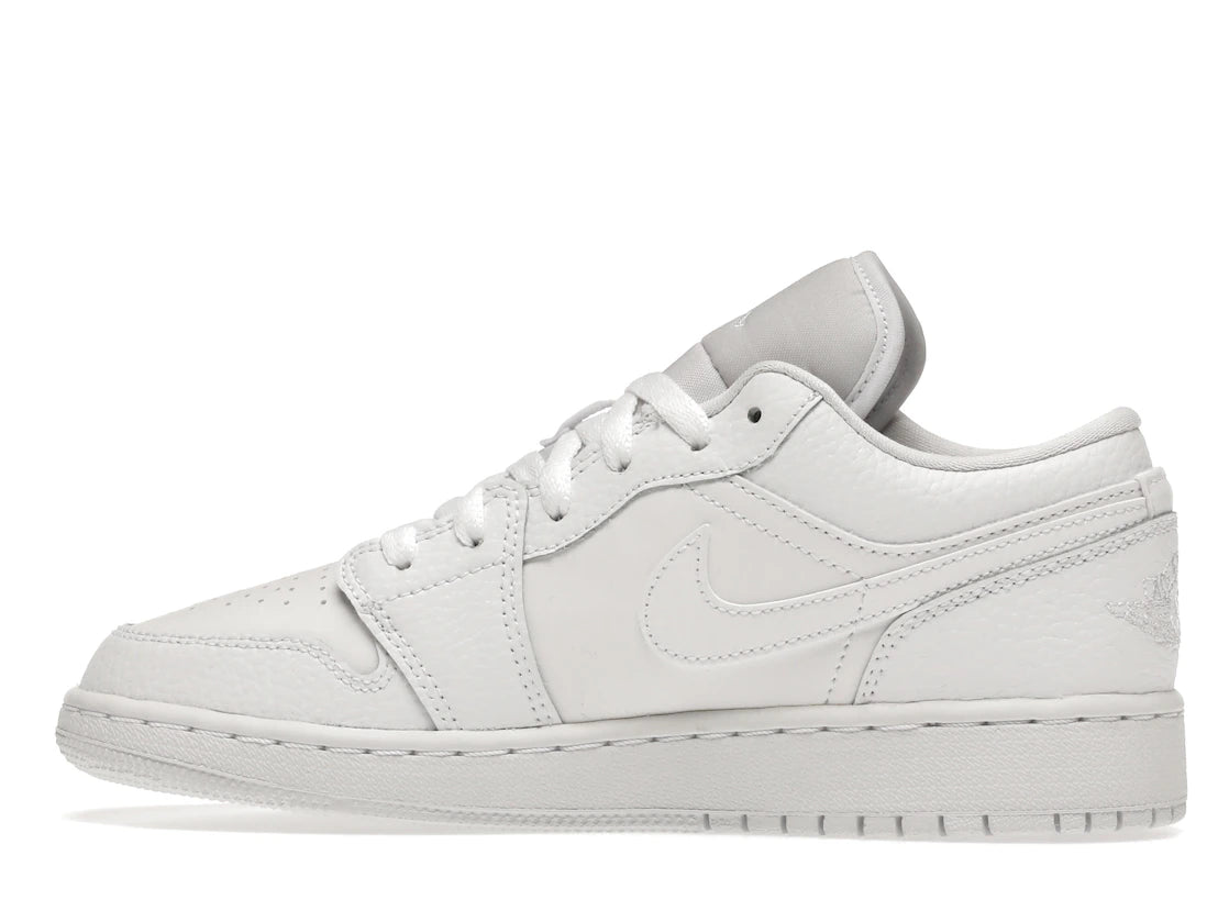 Jordan 1 Low Triple White Tumbled Leather