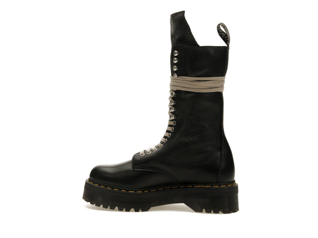 Dr. Martens 1918 Quad Ledersohle, wadenlanger Stiefel, Rick Owens, Schwarz