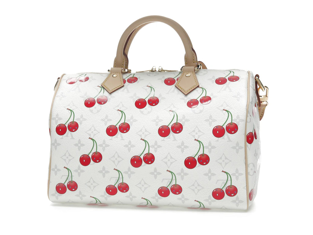 Louis Vuitton x Takashi Murakami Cherry Speedy Soft Bandoulière 30 Monogram Blanc