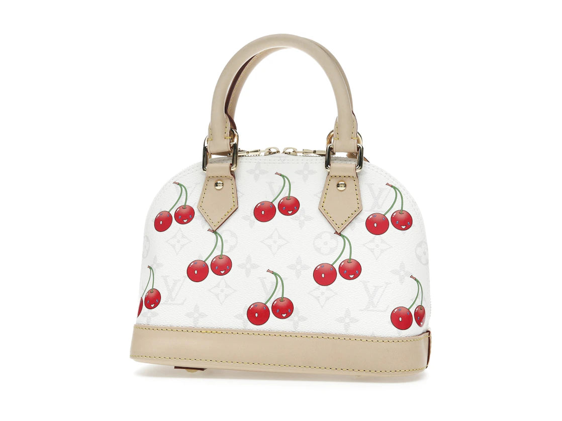 Louis Vuitton x Takashi Murakami Cherry Alma BB White Monogram
