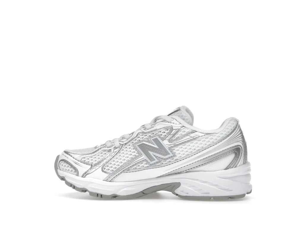 New Balance 740 à lacets élastiques blanc et argent métallisé