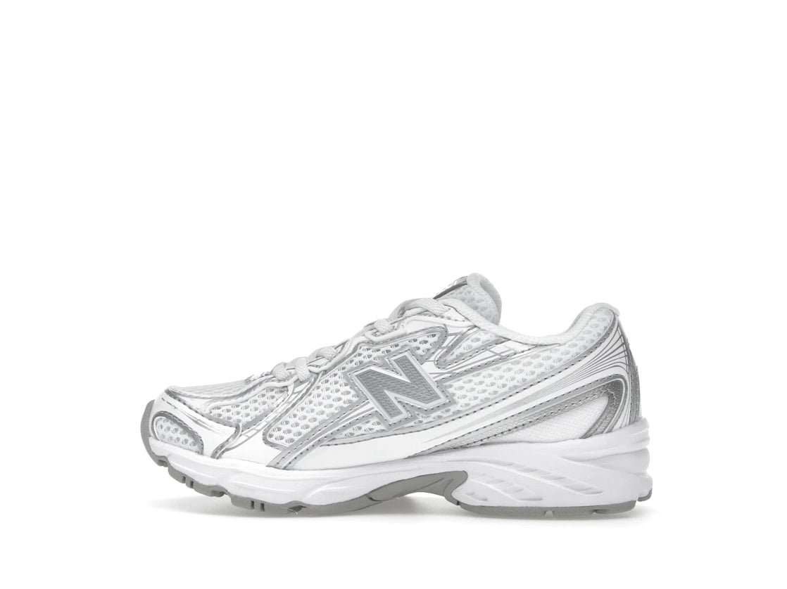 New Balance 740 à lacets élastiques blanc et argent métallisé
