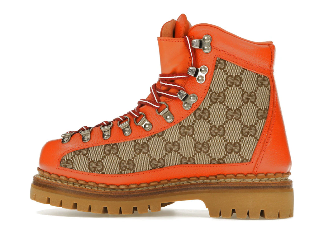 Gucci x The North Face Canvas Leather Boot Beige Orange