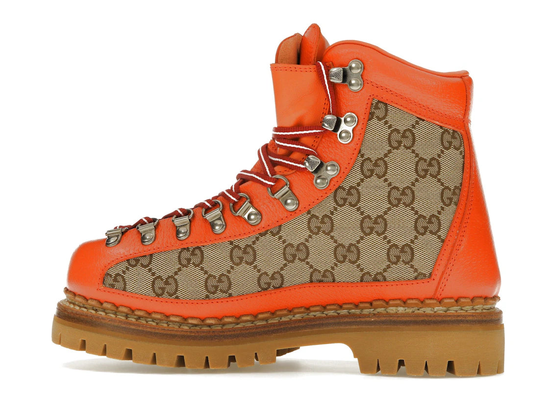 Gucci x The North Face Canvas Leather Boot Beige Orange