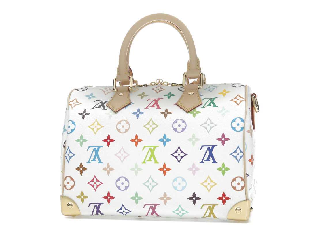 Louis Vuitton x Takashi Murakami Speedy Bandouliere 25 Blanc Multicolore